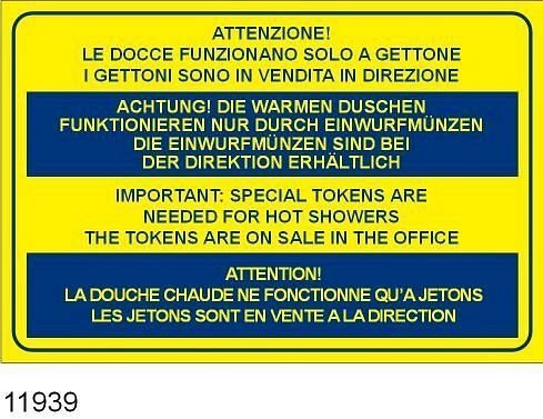 Le docce funzionano solo a gettone - Alluminio piano - Conf 10 pz.
