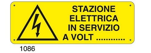 Stazione elettrica in servizio a Volt - E - Alluminio 500x700 mm