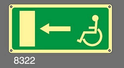 Uscita - B - PVC Rigido Luminescente - 375x175 mm
