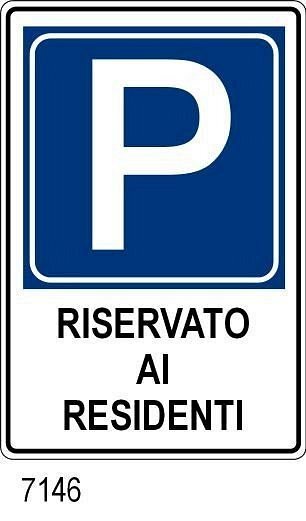 Riservato ai residenti - A - Alluminio Rifrang. - 300x450 mm