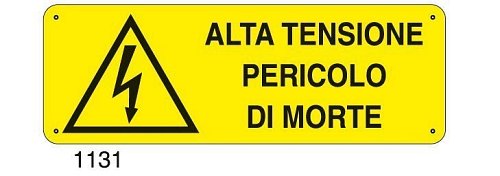 Alta tensione pericolo di morte - C - Alluminio 330x500 mm
