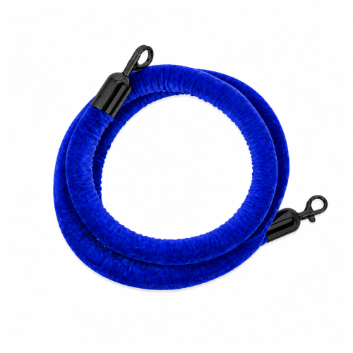 Cordone di delimitazione Blu in Velluto con moschettoni Neri mt. 2