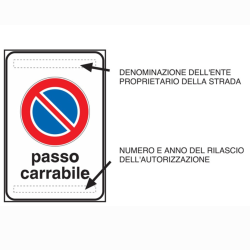 Passo Carrabile - A - Ferro - CL.2 40x60 cm