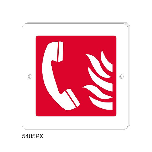 Telefono emergenza antincendio - Plexiglass - C - 200x200 mm - Monofacciale - 2 Fori