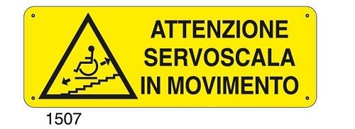 Attenzione servoscala in movimento - C - Alluminio 330x500 mm