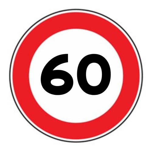 Limite massimo di velocità 60 km/h - C - Ferro CL.2 90cm