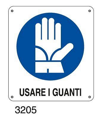 Usare i guanti - B - Alluminio 180x210 mm