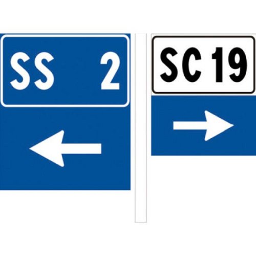 Numeri identificazione strada + freccia e strada comunale - C - Ferro CL.2 90cm