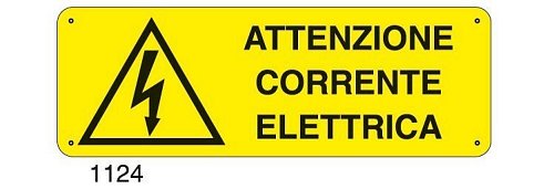 Attenzione corrente elettrica - B - Alluminio 765x270 mm