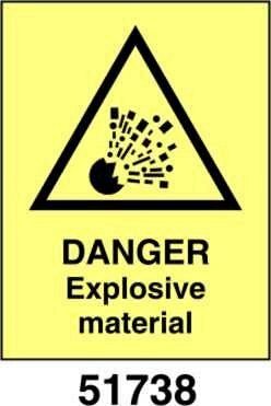 Danger explosive materi A - PVL 150x200 mm