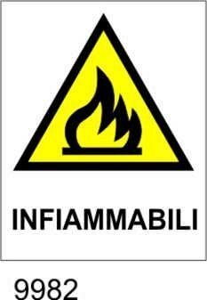 Pericolo infiammabili - etichette - 25pz