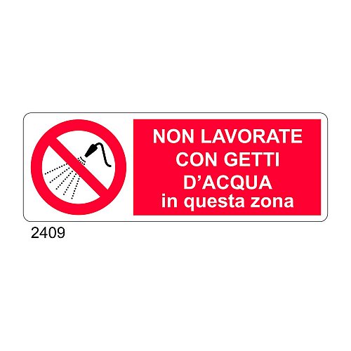 Non lavorate con getti d'acqua in questa zona