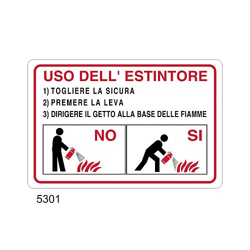 Uso Estintore - B - Alluminio 500x330 mm