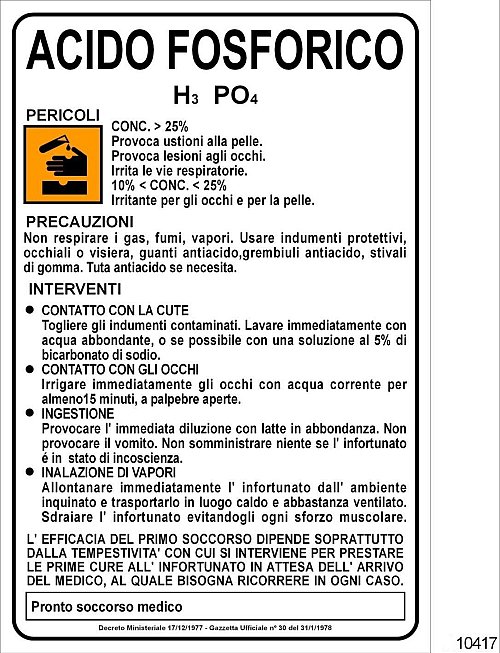 Acido Fosforico - A - Alluminio - 250x350 mm