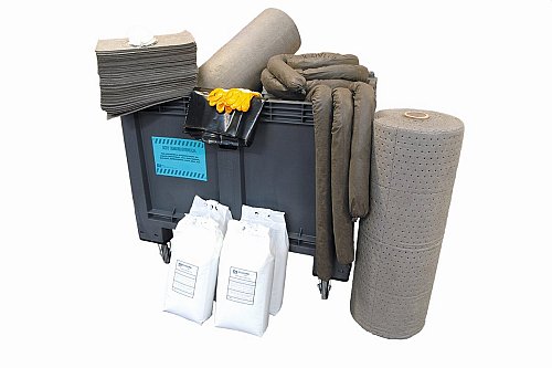 Kit antisversamento universale con ruote contenitore grancassa