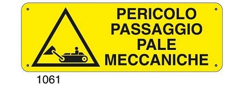 Pericolo passaggio pale meccaniche - E - Alluminio 500x700 mm