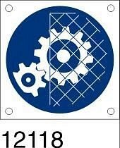Targhetta bordo macchina "Obbligatorio controllare le protezioni" in all. 60x60 mm - conf. 10 pz
