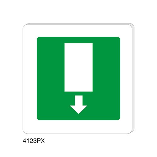 Uscita di emergenza basso - Plexiglass - B - 150x150 mm - Bifacciale - Senza Fori