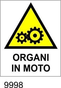 Pericolo organi in moto - etichette - 25pz