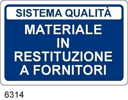 Area Materiale in restituzione a fornitori - C - Alluminio - 700x500 mm - Conf 10 pz.