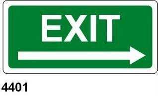 Exit destra - A - PVC adesivo 350x125 mm