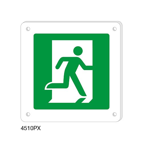 Uscita di emergenza destra - Plexiglass - B - 150x150 mm - Monofacciale - 4 Fori