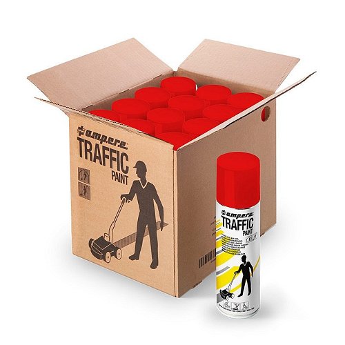 TRAFFIC PAINT bombolette vernice per macchinetta traccialinee - Rosso - 12 Bombolette