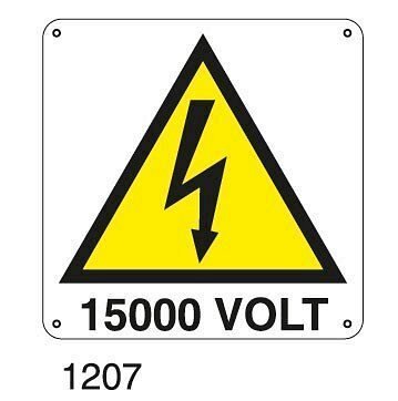 Pericolo 15000 VOLT - A - PVC adesivo 145x145 mm