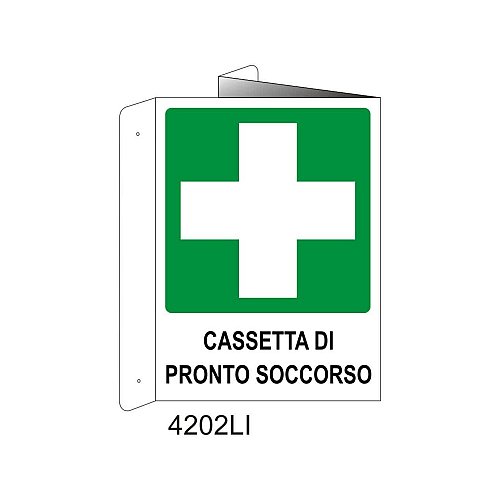 Cassetta di pronto soccorso - Alluminio - D - 370x500mm - Bifacciale a Libro - Non Luminescente