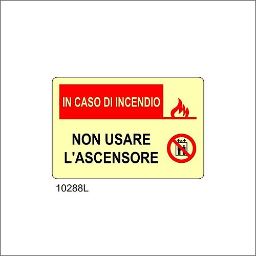 In caso di incendio non usare l'ascensore Luminescente