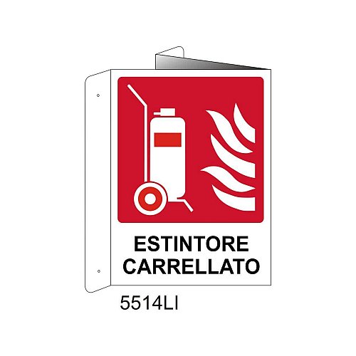 Estintore Carrellato - Alluminio - C - 230x310mm - Bifacciale a Libro - Non Luminescente