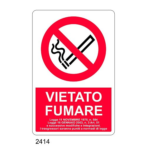 Vietato fumare - E - Alluminio 500x700 mm
