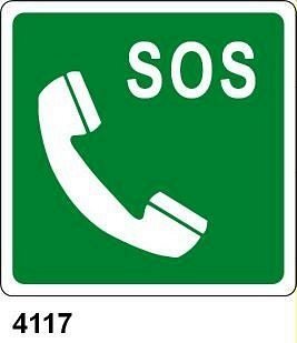 Telefono d'emergenza - A - Alluminio 120x120 mm