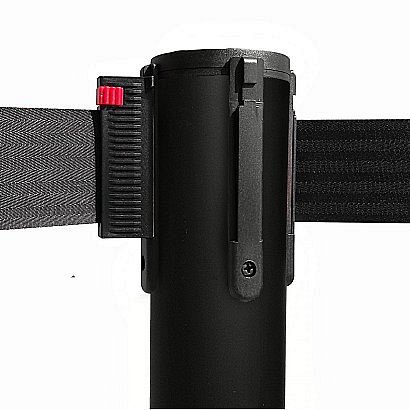Colonnina Tendilinea Gialla KG15 con base piatta - Colore Nero