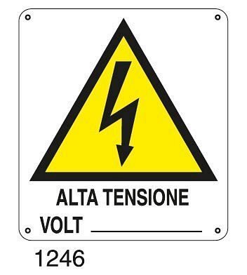 Alta tensione Volt - B - PVC adesivo 220x250 mm