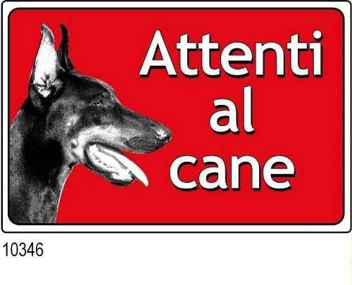 Attenti al cane mm 300x200 conf. 10pz