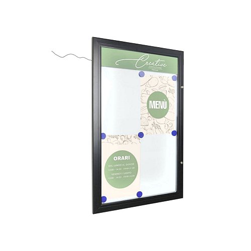 Bacheca Porta Menù LED 2xA4 con Logo - Nera
