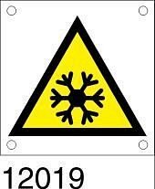Targhetta bordo macchina "Bassa Temperatura" in all. 60x60 mm - conf. 10 pz