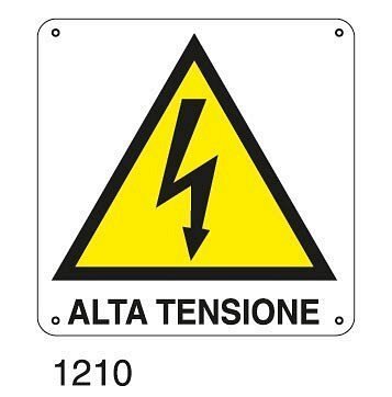 Pericolo alta tensione - A - Alluminio 145x145 mm - Conf 10 pz.