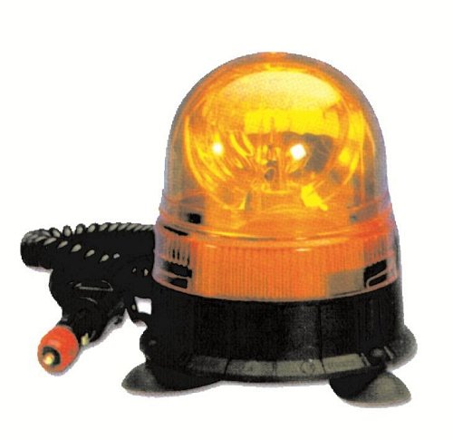 Girofaro a base piana giallo ambra 12 volt (con magnete)