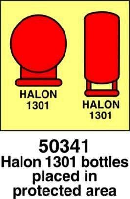 Halon 1301 bottles placed in protected area