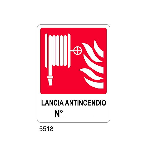 Lancia Antincendio N° - A - Alluminio 120x145 mm