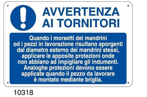 Avvertenza ai tornitori - E - Alluminio 700x500