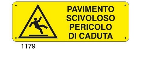 Pavimento scivoloso pericolo di caduta - E - Alluminio 500x700 mm