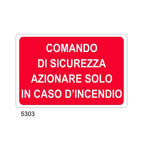 Comando di sicurezza azionare solo in caso d'incendio - B - Alluminio 500x330 mm
