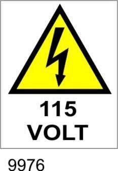 Pericolo 115 volt - etichette - 25pz