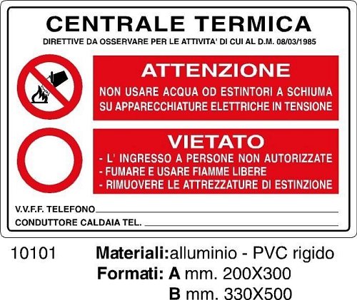 Centrale Termica -Alluminio - 500x330 mm