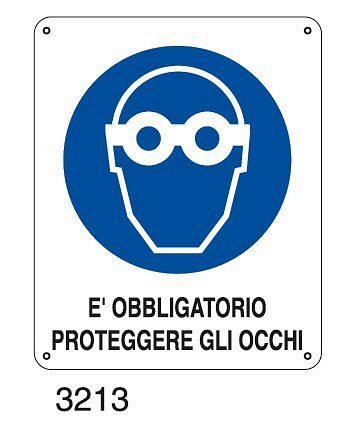 E' obbligatorio proteggere gli occhi - B - Alluminio 180x230 mm - Conf 10 pz.
