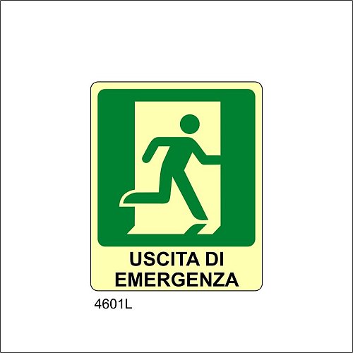 Uscita di Emergenza a destra Luminescente