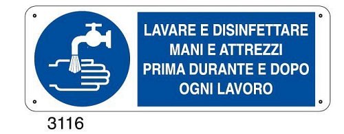 Lavare e disinfettare mani e attrezzi prima durante e dopo ogni lavoro